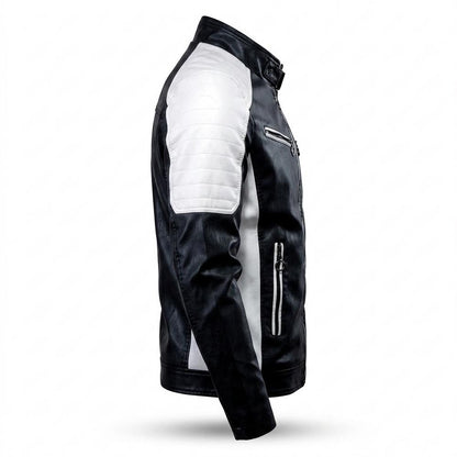 Gentleman Code - Zalen | Zweifarbig Tailliert Lederjacke Herren