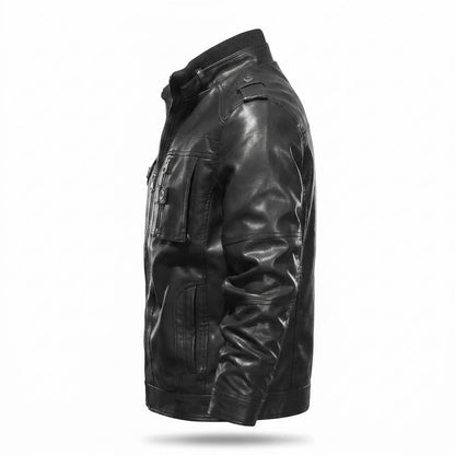 Gentleman Code - Culok | Gefüttert Reißverschluss Lederjacke Herren