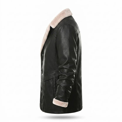 Gentleman Code - Masil | Gefütterte Geknöpfte Lederjacke Herren