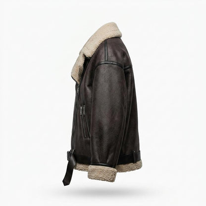 Gentleman Code - Liwod | Gefütterte Weite Lederjacke Damen