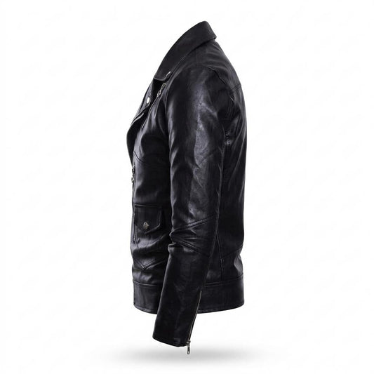 Gentleman Code - Yotak | Asymmetrisch Tailliert Lederjacke Herren