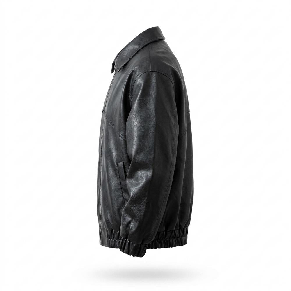 Gentleman Code - Vaner | Locker Geschnittene Matte Lederjacke Unisex