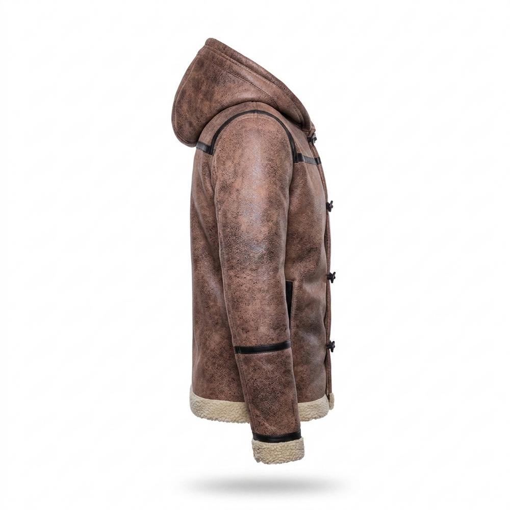 Gentleman Code - Mater | Gefüttert Strukturiert Lederjacke Herren