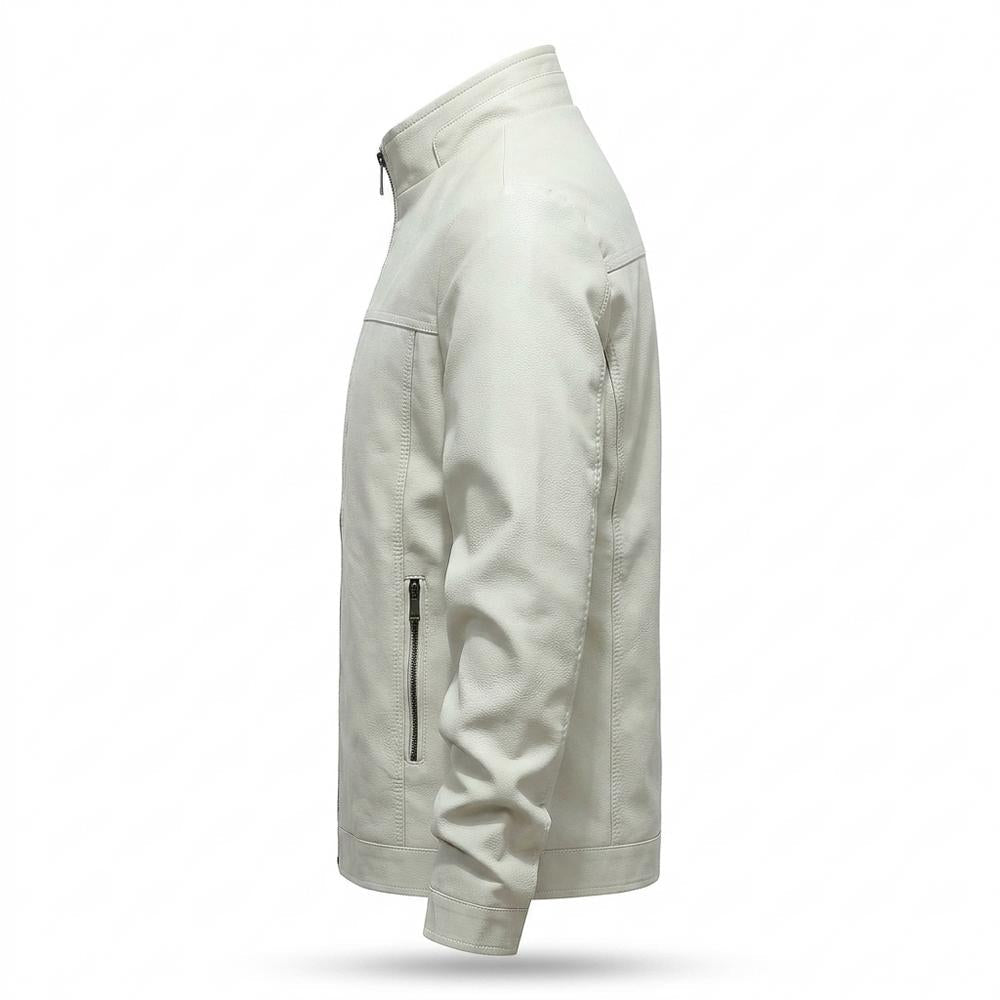 Gentleman Code - Mumik | Gefüttert Tailliert Lederjacke Herren
