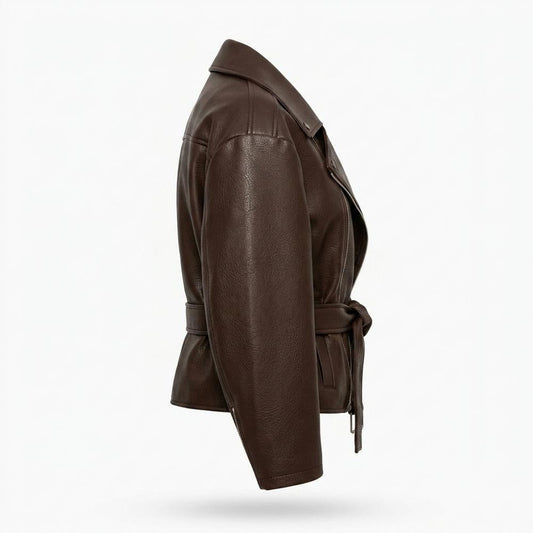 Gentleman Code - Nozan | Asymmetrische Gegürtete Jacke Damen