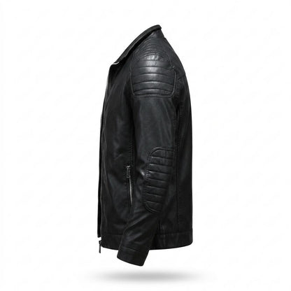 Gentleman Code - Kidik | Gesteppt Tailliert Lederjacke Herren