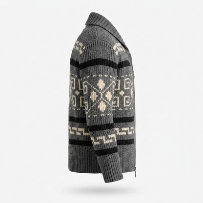 Gentleman Code - Dogem | Gemustert Gestrickt Strickjacke Herren