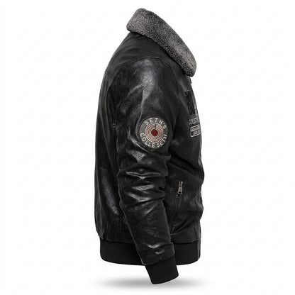 Gentleman Code - Cegek | Gefüttert Bestickt Lederjacke Herren