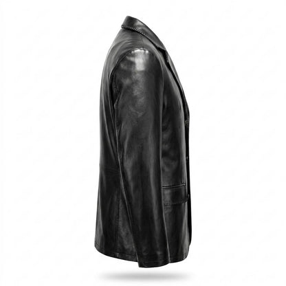 Gentleman Code - Zetav | Gezackt Geknöpft Lederjacke Herren