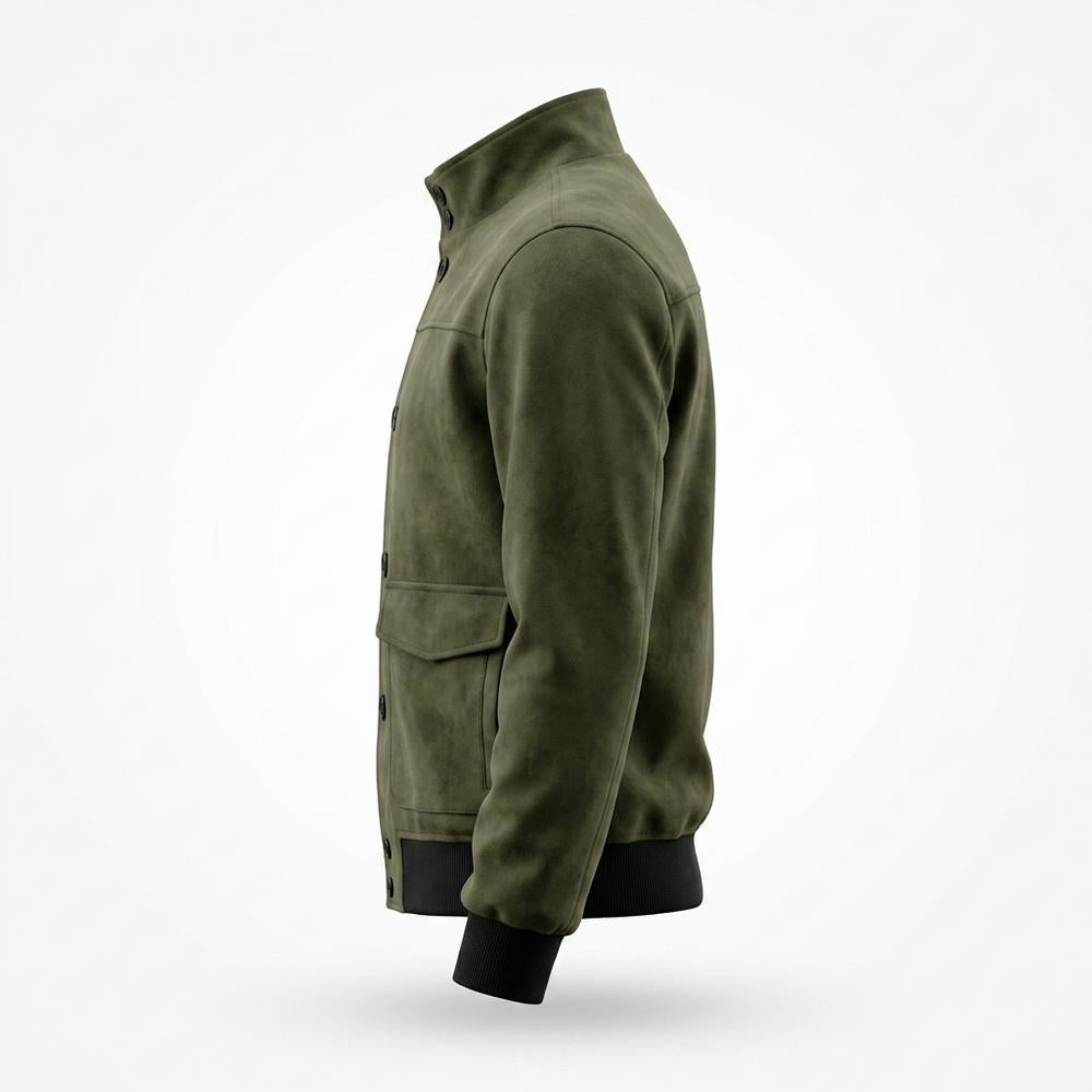 Gentleman Code - Mewat | Geknöpfte Langärmelige Wildleder-Jacke Herren