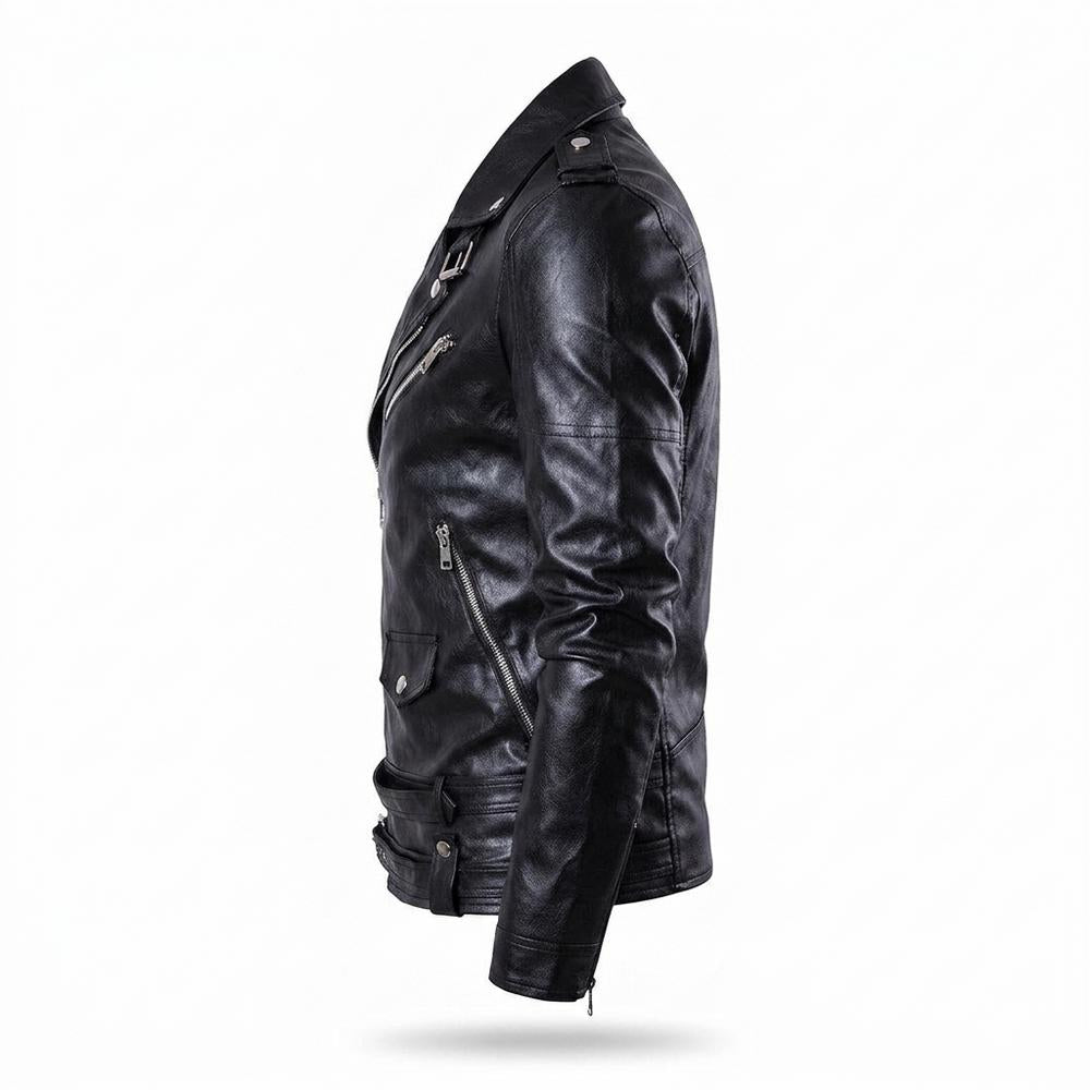 Gentleman Code - Vilan | Asymmetrisch Tailliert Lederjacke Herren