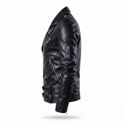 Gentleman Code - Vilan | Asymmetrisch Tailliert Lederjacke Herren