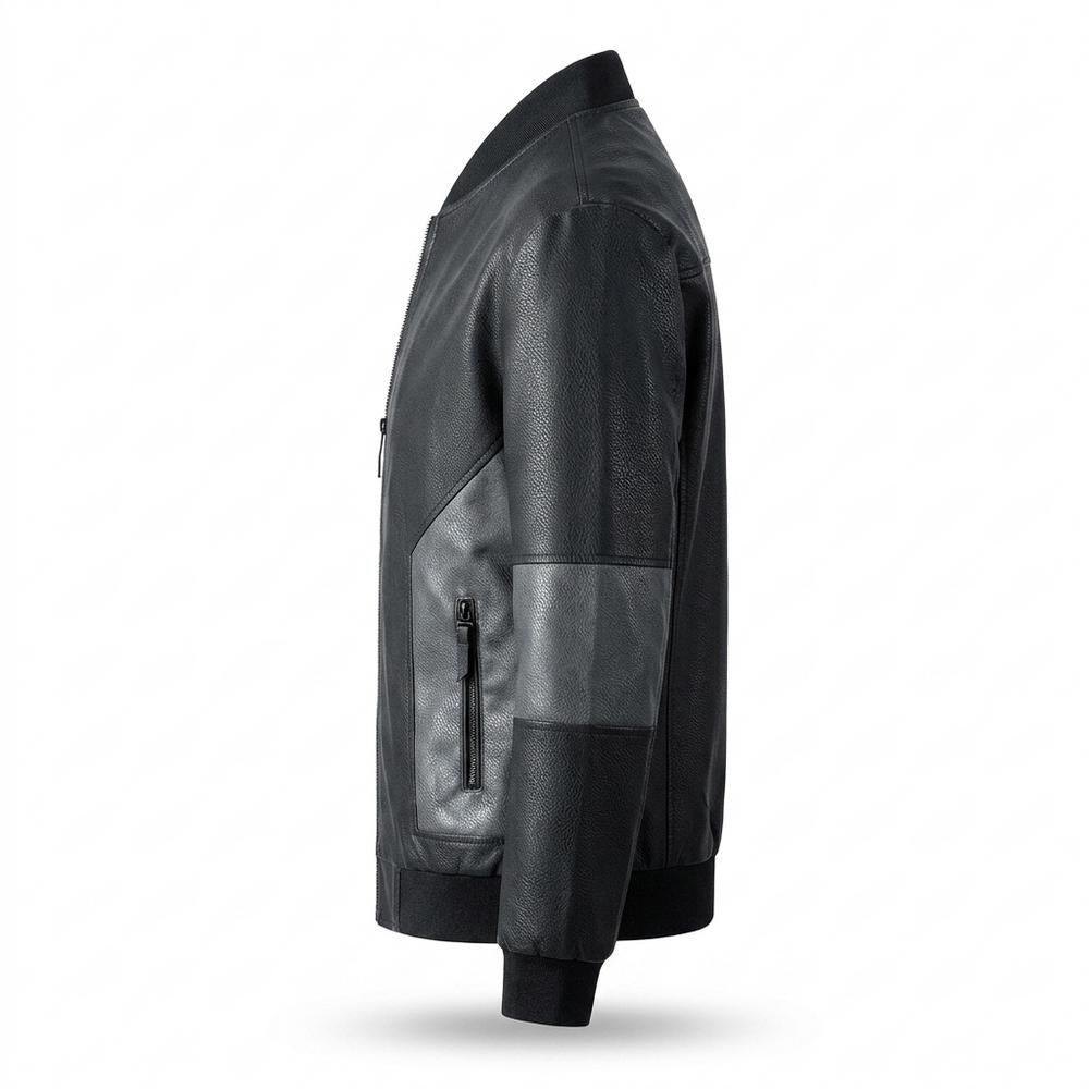 Gentleman Code - Tifuk | Zweifarbig Reißverschluss Lederjacke Herren