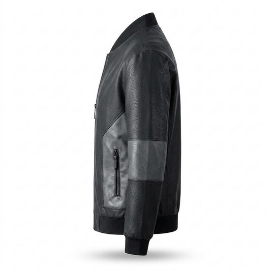 Gentleman Code - Tifuk | Zweifarbig Reißverschluss Lederjacke Herren