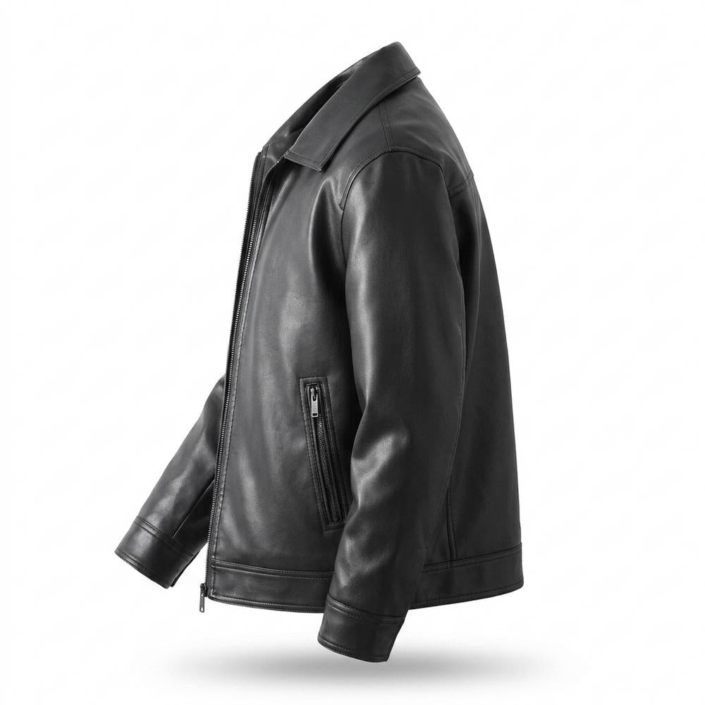 Gentleman Code - Lisuk | Glatte Gefütterte Lederjacke Herren