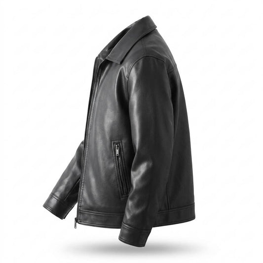 Gentleman Code - Lisuk | Glatte Gefütterte Lederjacke Herren