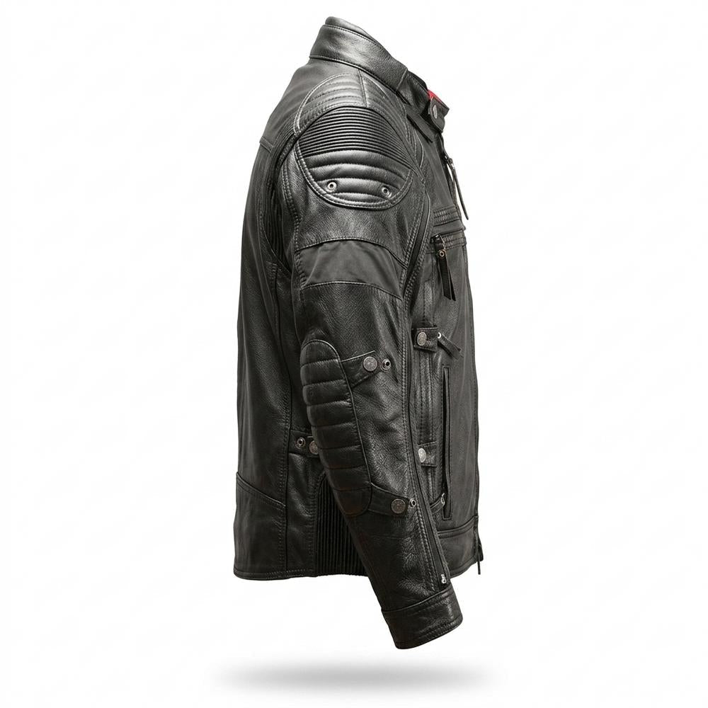 Gentleman Code - Zomes | Gepolstert Funktional Lederjacke Herren