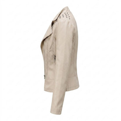 Gentleman Code - Dugem | Nietenbesetzt Asymmetrisch Lederjacke Damen