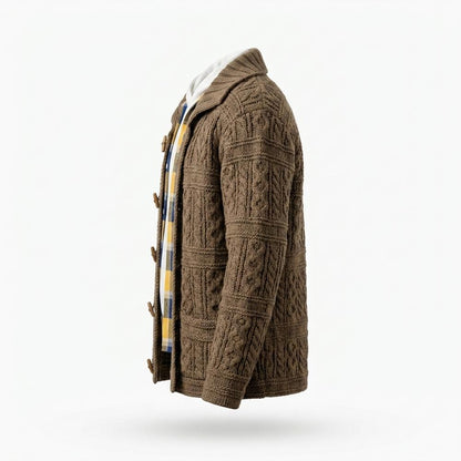 Gentleman Code - Tamun | Grobgestrickt Strukturiert Strickjacke Herren