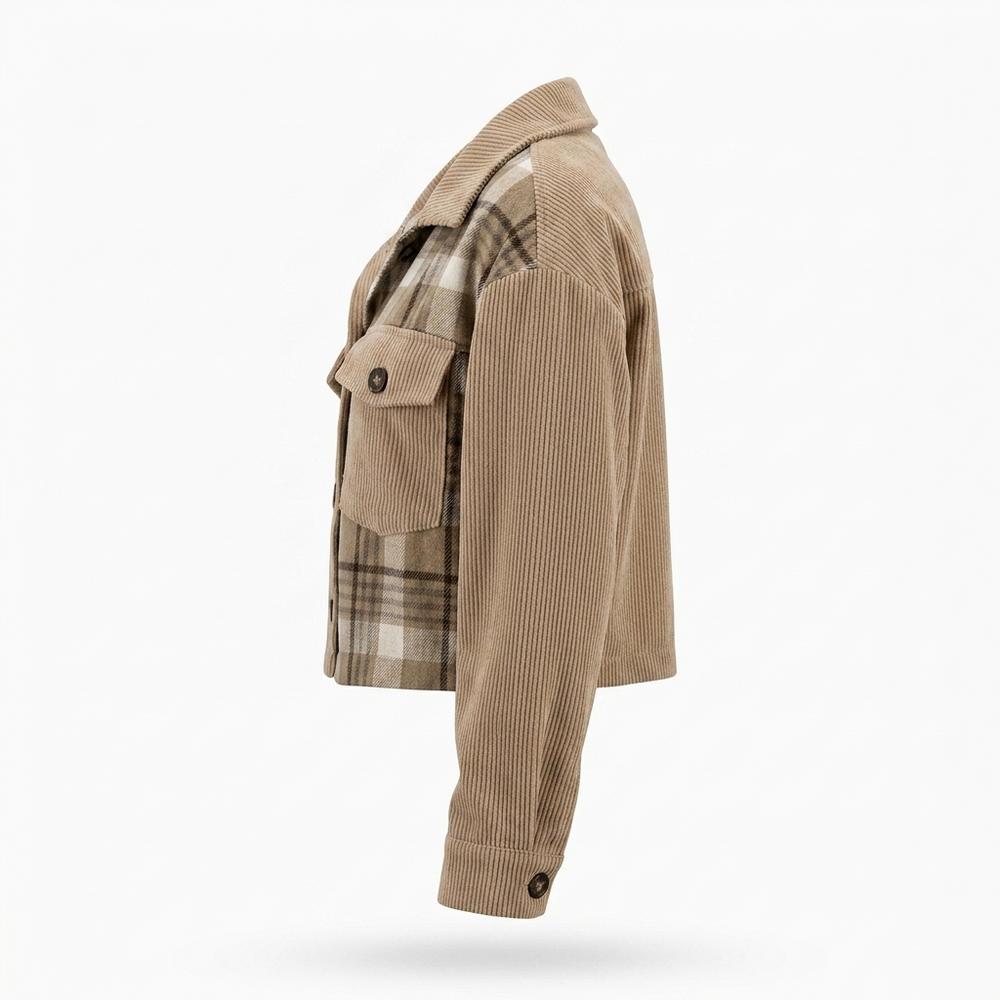 Gentleman Code - Aifir | Gerippte Karierte Jacke Damen