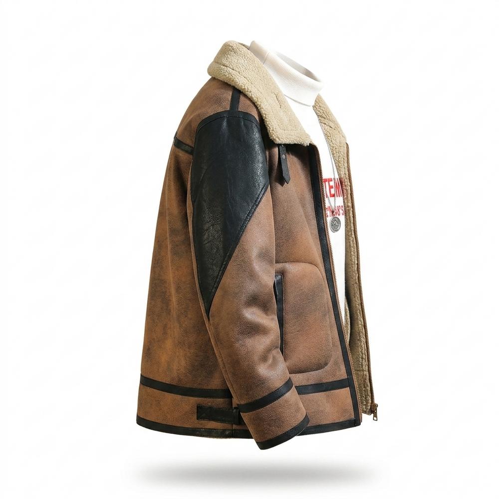 Gentleman Code - Vewid | Gefüttert Zweifarbig Lederjacke Herren