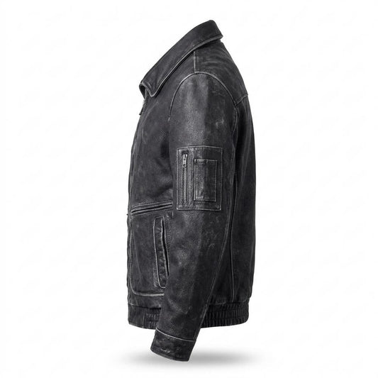Gentleman Code - Kavan | Gekörnt Gefüttert Lederjacke Herren