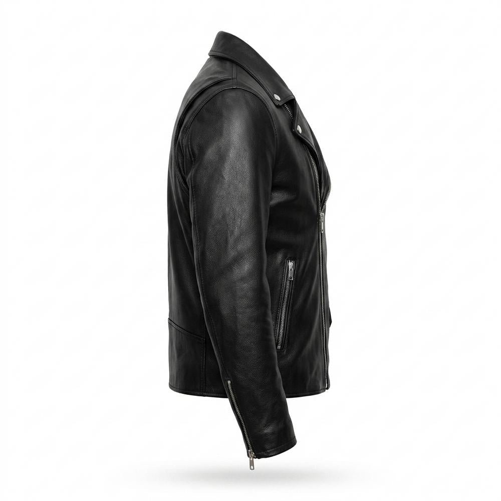 Gentleman Code - Yefan | Asymmetrische Taillierte Lederjacke Herren
