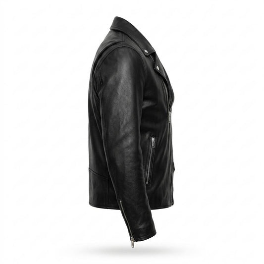 Gentleman Code - Yefan | Asymmetrische Taillierte Lederjacke Herren