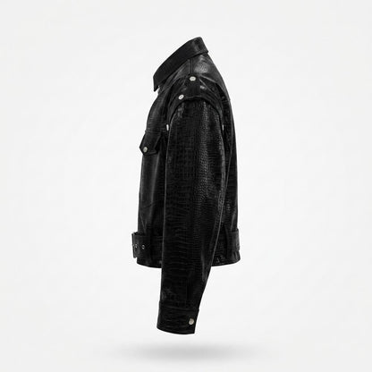 Gentleman Code - Nadis | Geprägt Asymmetrisch Lederjacke Unisex