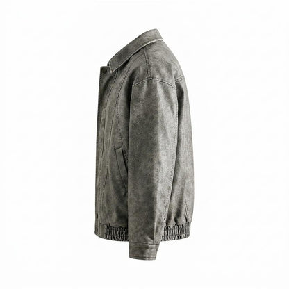 Gentleman Code - Torek | Verwaschen Kastig Lederjacke Unisex