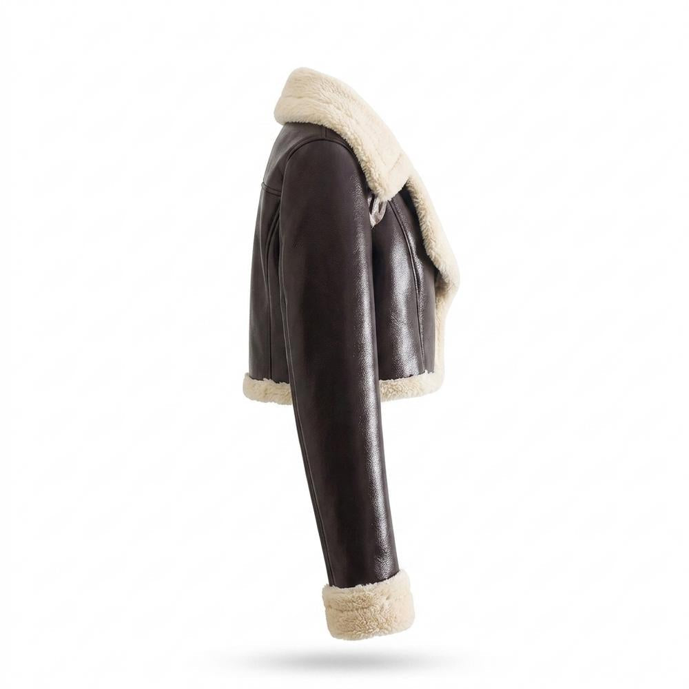 Gentleman Code - Eigam | Gefüttert Kurzgeschnitten Lederjacke Damen
