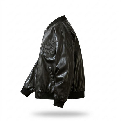 Gentleman Code - Selor | Bestickt Glänzend Lederjacke Unisex