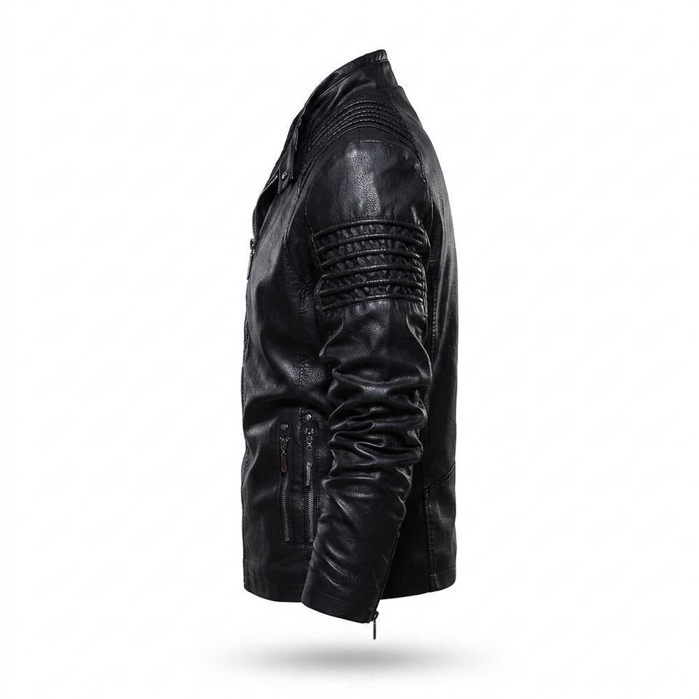 Gentleman Code - Mezad | Gefüttert Strukturiert Lederjacke Herren