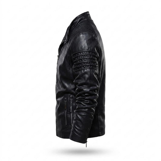 Gentleman Code - Mezad | Gefüttert Strukturiert Lederjacke Herren