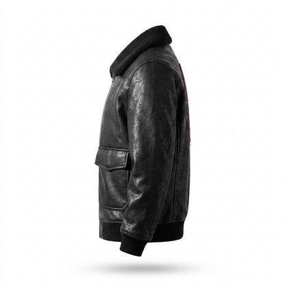 Gentleman Code - Rihuv | Gefütterte Bestickte Lederjacke Herren