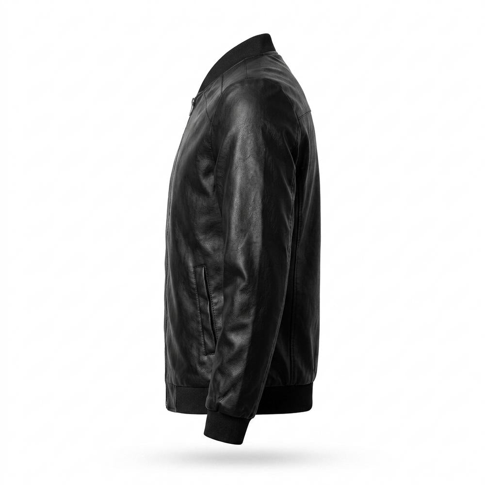 Gentleman Code - Lehud | Glatt Tailliert Lederjacke Herren