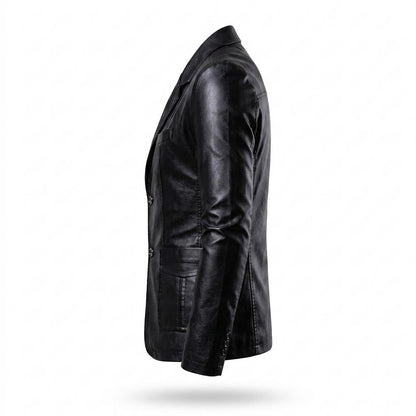 Gentleman Code - Riwon | Tailliert Geknöpft Lederjacke Herren