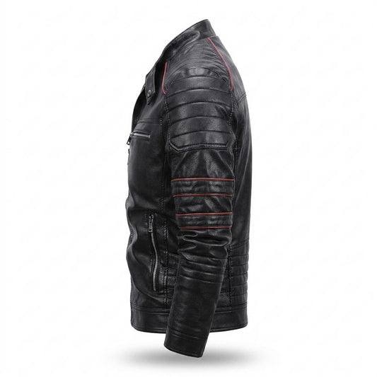 Gentleman Code - Mopid | Gesteppt Tailliert Lederjacke Herren