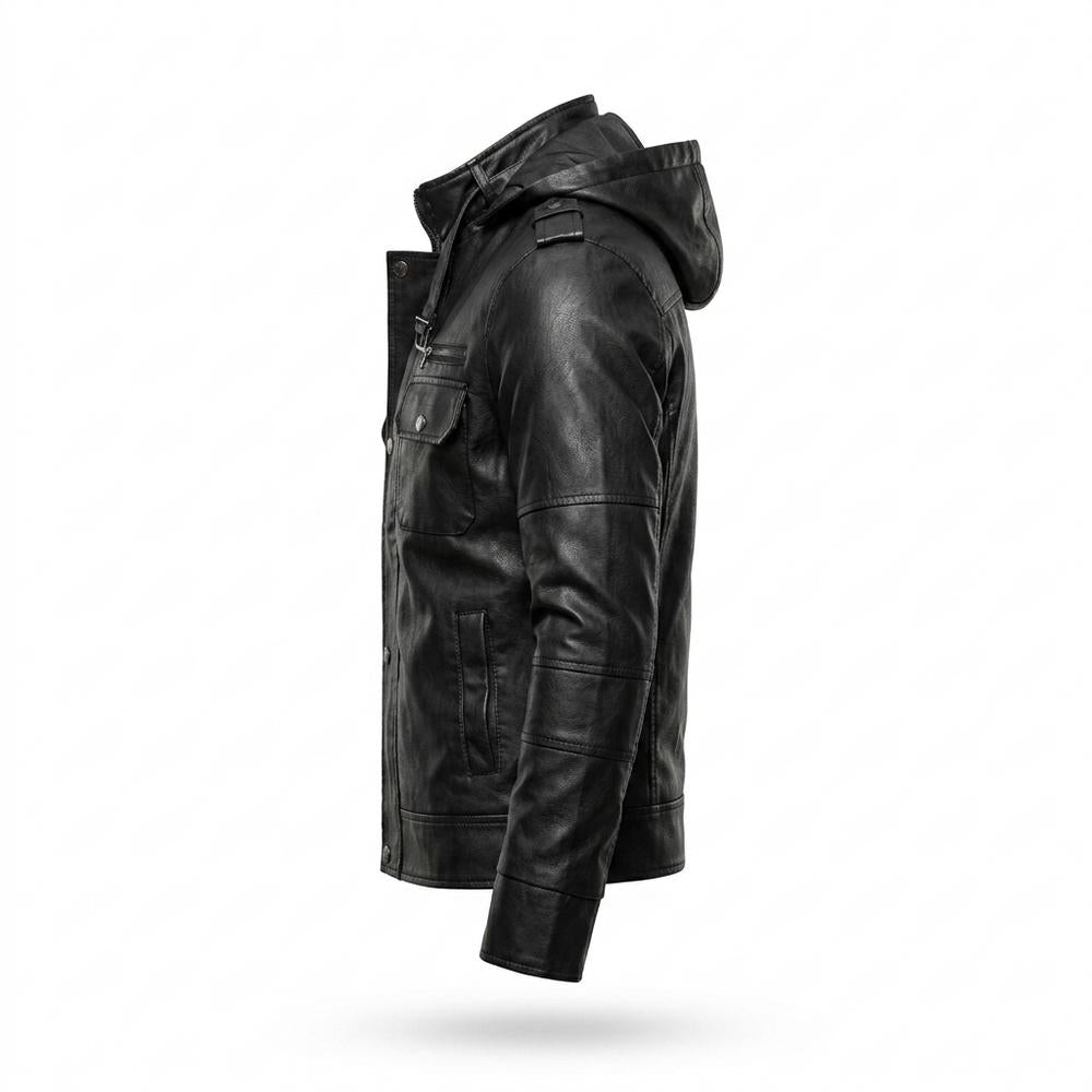 Gentleman Code - Magar | Körperbetont Strukturiert Lederjacke Herren