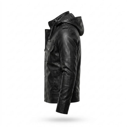 Gentleman Code - Magar | Körperbetont Strukturiert Lederjacke Herren