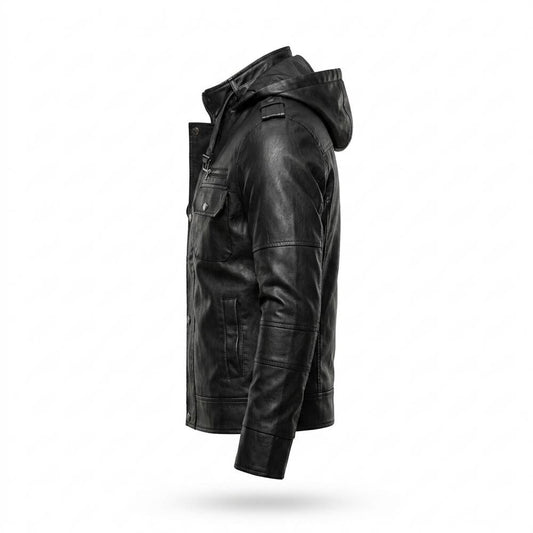 Gentleman Code - Magar | Körperbetont Strukturiert Lederjacke Herren