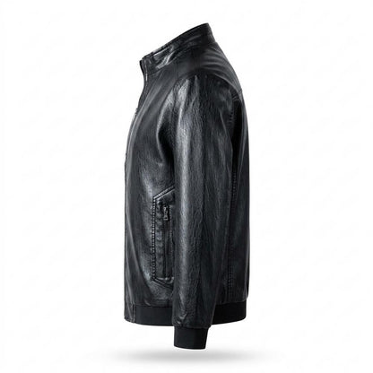 Gentleman Code - Zimim | Strukturierte Gefütterte Lederjacke Herren