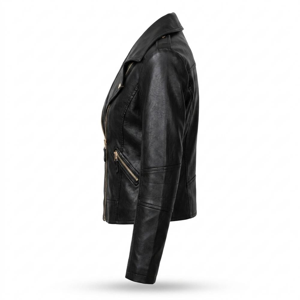 Gentleman Code - Ronik | Asymmetrisch Tailliert Lederjacke Damen