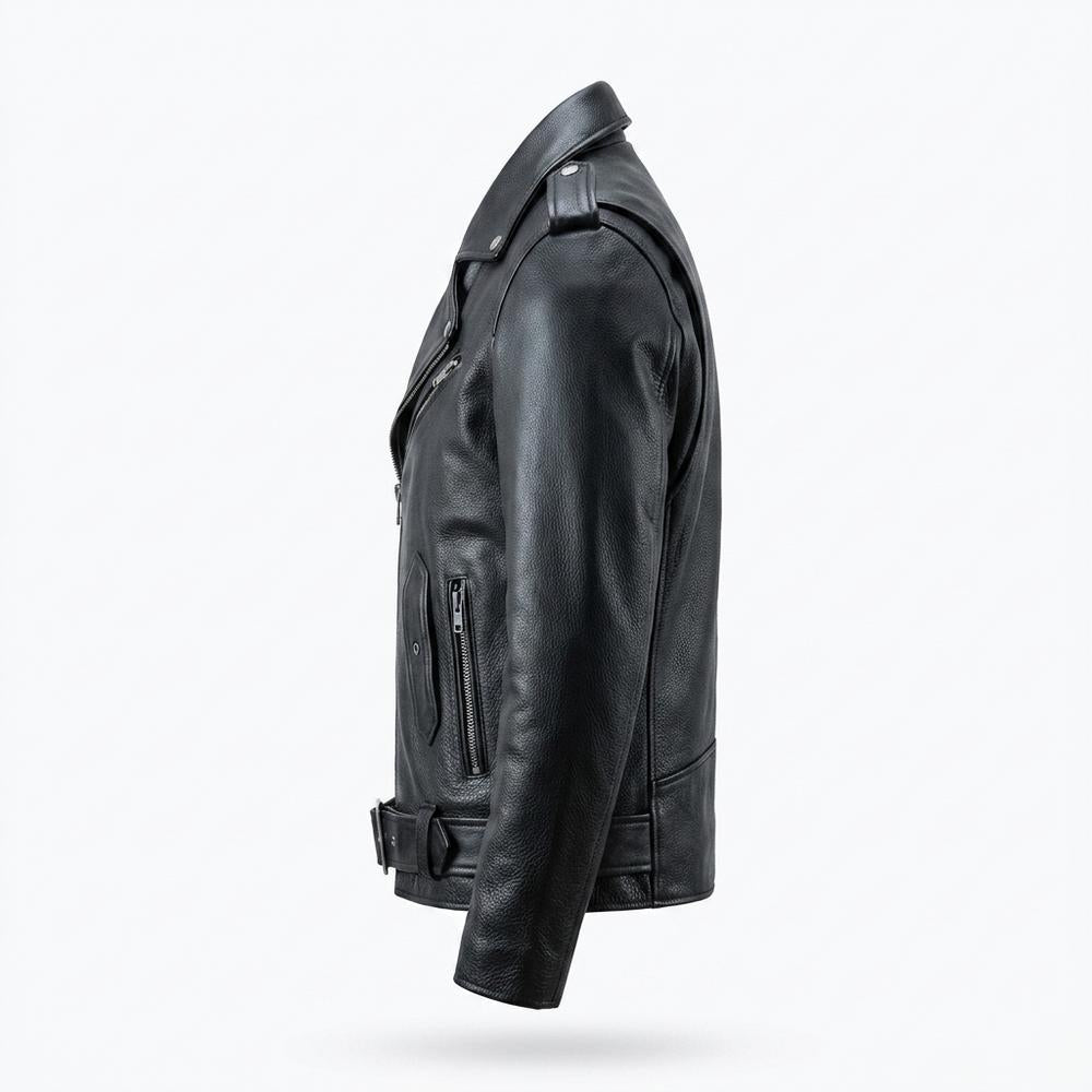 Gentleman Code - Sadan | Asymmetrische Gegürtete Lederjacke Unisex