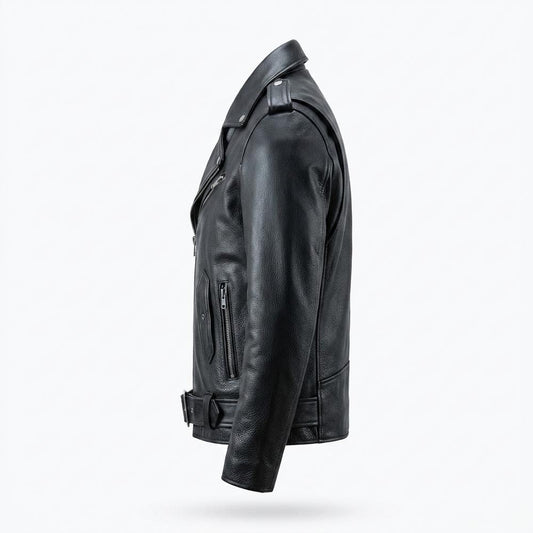 Gentleman Code - Sadan | Asymmetrische Gegürtete Lederjacke Unisex