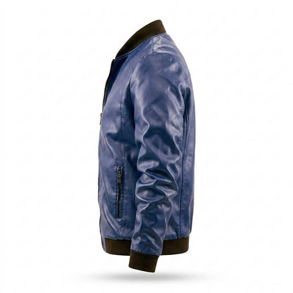 Gentleman Code - Sulan | Gefütterte Reißverschluss Lederjacke Herren