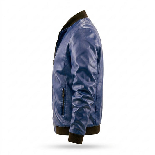 Gentleman Code - Sulan | Gefütterte Reißverschluss Lederjacke Herren