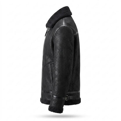 Gentleman Code - Nafen | Gefütterte Reißverschluss Lederjacke Herren