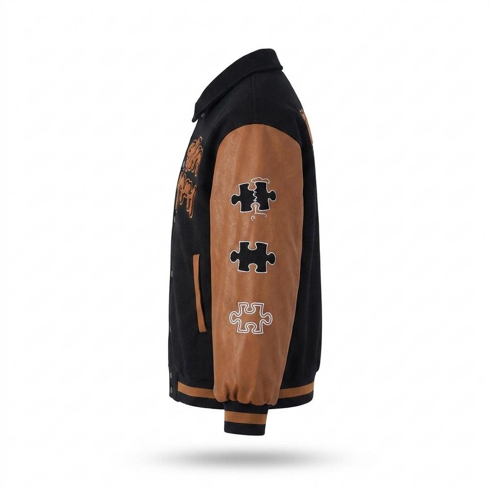 Gentleman Code - Earem | Bestickt Geknöpft Lederjacke Unisex