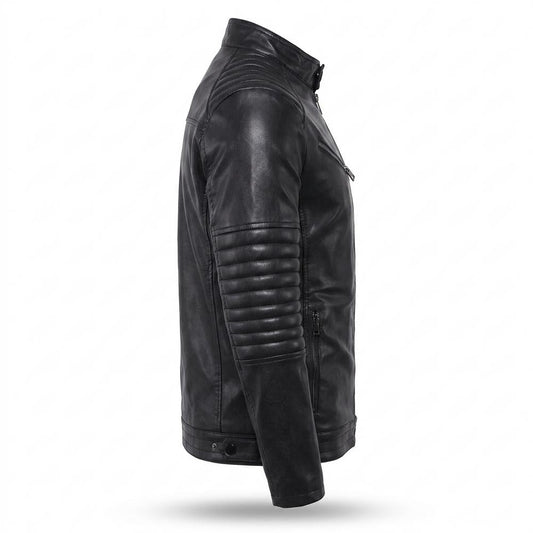 Gentleman Code - Nufel | Gesteppt Tailliert Lederjacke Herren